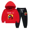 Conjunto de Suéter com Capuz Infantil Outono e Inverno Estilo Ocidental Novo para Crianças de Tamanho Médio e Grande Roupa de Inverno Grossa e Quente com Forro de Fleece