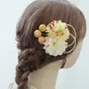Tecido Estilo Japonês Flores Artificiais Bola Colorida Crisântemo Acessórios de Cabelo Yukata Pente Antigo Enfeites Fornecimento Atacado