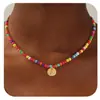 Collar de Corazón Turquesa Colorido de 26 Letras Transfronterizo Europeo y Americano, Gargantilla Elegante y Versátil