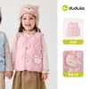 Impermeable Nivel 4 Chaleco Infantil Dudu Otoño Chaleco Engrosado para Niñas, Estilo Otoño Ropa Cálida Infantil de Niños Moderna