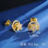 Conjunto Transfronterizo de Collar, Aretes y Anillo Sencillo de Lujo con Forma de Luna Creciente y Estrella de Estilo Japonés y Coreano Chapado en Oro de 18K Joyería de Yiwu