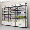 Estante de almacenamiento de piso, expositor multicapa con tablero posterior, expositor ajustable para refrigerios, tiendas de conveniencia, supermercados comerciales