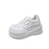 7cm! Sapatos Femininos de Malha Respirável 2026 Novo Verão Tênis Brancos de Solado Grosso que Aumentam a Altura Tênis Esportivos de Solado Macio Sandálias