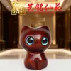 Figura de Gato Autoconfiado de Sándalo Verde, Adorno Creativo de Gato de Sándalo Negro, Decoración Sencilla para Escritorio del Hogar