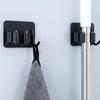 Suporte para esfregão sem perfuração, sem costura, montado na parede, forte suporte de carga, clipe para esfregão de aço inoxidável doméstico (tipo de gancho)