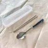 Estilo Ins Talheres de Aço Inoxidável de Alto Valor Conjunto de Colher e Hashi Presente Fofo para Crianças Faca, Garfo e Colher Portáteis Conjunto