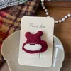 Nuevo Estilo Coreano Dulce Rojo Dibujos Animados Pasador Tela Niños Lado Roto Flequillo Clip Accesorios para el Cabello de Niña Hechos a Mano