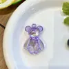 Llavero acrílico de oso colorido electrochapado creativo, lindo estilo de pareja, exquisito colgante de bolso para mujer
