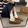 Sapatos Birkenstock com Forro de Lã Feminino Solado Macio Novos 2025 Sapatos Retrô Outono e Inverno Solado Grosso Sapatilhas Sapatilhas Sola Grossa Sapatos Quentes de Lã e Algodão