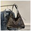 Bolsa Tote Grande Capacidade Estilo Coreano Nova Bolsa Feminina 2024 Estampa de Leopardo Bolsa Transversal para o Dia a Dia Bolsa Feminina de Ombro Único Multiuso