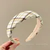 Diadema dulce a cuadros de dopamina para mujer, fresca y casual para el uso diario, diadema de corona alta para maquillaje y lavado de cara, accesorio para el cabello