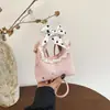 Bolso cruzado nuevo para niños con estilo dulce, lazo de lunares, pañuelo de seda, bolso pequeño para niñas, bolso de axila, monedero, bolso de hombro de nicho