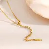 Europa y Estados Unidos transfronterizo estilo INS alta gama exquisito Joker joyería acero inoxidable chapado en oro de 18K gota circón cadena lateral