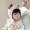 Gorro para bebé para otoño e invierno, gorro de lana tejido para bebés, gorro con protección para las orejas para niños, modelo nuevo engrosado para niños en invierno