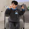 Pijamas de otoño e invierno para niños, ropa de franela gruesa para niñas y bebés, ropa de casa con dibujos animados para estudiantes de primaria.