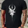 AliExpress Transfronteiriço 2025 Código Europeu Transfronteiriço Camiseta Masculina de Algodão Estampada Casual de Manga Curta Camiseta de Algodão Complexo