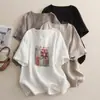 Toma Real de Tops de Algodón y Lino Estampados Vintage para Mujer, Suéter Holgado de Cuello Redondo y Manga Media, Camiseta Versátil y Transpirable para Mujer