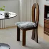 Mesa y Sillas de Comedor Vintage Estilo Francés, Sillas de Comedor de Madera Maciza para Uso Doméstico, Estilo Wabi-Sabi de Mediados de Siglo, Tocador de Diseñador, Respaldo de Sirena