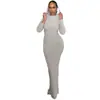 Comercio Exterior Transfronterizo Europeo y Americano Ropa de Mujer Otoño 2026 Nueva Moda Ajustado Bodycon con Capucha Vestido con Abertura Vestido de Mujer