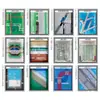 Vitrine, Vitrine de Exposição da Empresa com Decoração de Azulejos de Madeira, Expositores Multifuncionais Móveis, Materiais para Sistema de Água e Eletricidade, Caixa Vazia