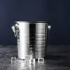 Balde de Gelo Criativo para Cerveja KTV Atacado Balde de Champagne Cabeça de Tigre Balde de Gelo de Aço Inoxidável Anel Duplo Bar Balde de Gelo Comercial