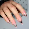 24 Peças Venda Quente Transfronteiriça Unhas Vestíveis Halloween Teia de Aranha Em relevo Folha de Ouro Removíveis Unhas Postiças Manicure Pronta Atacado