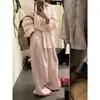 Conjunto de Ropa de Moda Primavera/Otoño 2026: Conjunto de Camisa Relajada Estilo Coreano Perezoso Estilo Viejo Rico y Pantalones de Pierna Ancha