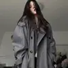 Trench coat longo estilo britânico para mulheres altas, novo modelo primavera e outono 2026, super estiloso e casual para mulheres baixinhas