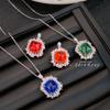 Vintage Estilo antiguo cultivo esmeralda diamante colgante torre de azúcar femenino industria pesada diamante completo azul real Encuentra color diamante tesoro