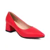 Nuevos zapatos de mujer europeos y americanos para primavera y otoño, punta fina, boca poco profunda, zapatos de capa única, zapatos de tacón medio grueso 32-43 zapatos de comercio exterior