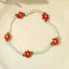 Pulsera de Cuentas de Arroz Pulsera de Flores Estilo Ins Personalizada Retro Europea y Americana Cuerda Elástica Pulsera de Margarita con Cuentas Pulsera Versátil