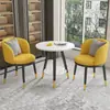 Conjunto de Mesa e Cadeiras de Lazer para Varanda da Moda, Mesa Redonda Simples de Camada Dupla para Recepção e Negociação, Uma Mesa e Duas Cadeiras, Conjunto de Três Peças para Receber Convidados
