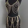 Conjunto de cadena de pecho y cadena de cintura de aleación nuevo transfronterizo europeo y americano WMS, un accesorio de moda moderno disponible en tres colores