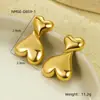 Brincos Europeus e Americanos Retro de Ouro Transfronteiriços Pingente de Coração em Ouro 18K Nova Moda Estilo INS Brincos Versáteis e Delicados para Mulheres