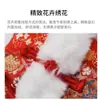 Traje Tang de Otoño e Invierno para Perros y Gatos, Abrigo de Algodón de Dos Patas con Hilo Dorado Floral para Perros Pequeños y Medianos, Teddy, Ropa Festiva para Mascotas para el Año Nuevo