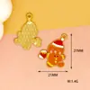 Accesorios para Joyería DIY Navideña Dibujos Animados Papá Noel Accesorios Festivos Decoración de Bolsas Colgante de Aleación con Goteo de Aceite