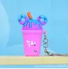 Chaveiro de Caneca de Milk Tea com Sorvete Boneco Estéreo Pingente de Mochila Joia Presente Dia das Crianças Jardim de Infância
