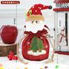 2020 nuevas decoraciones navideñas para niños bolsa de regalo con cordón para vacaciones bolsa de muñeca tridimensional de lino bordada a máquina de manzana