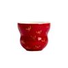 Taza de Té Calabaza Roja Mo Jilang Juego de Té Kung Fu Hogar Estampado en Oro Festivo Tendencia Nacional Taza de Té Cerámica Taza de Maestro Taza Única