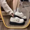 Zapatos de Cuero Gruesos con Suela Gruesa, Estilo Británico, Forro de Felpa, Cálidos, Retro, para Mujer, Novedad Otoño e Invierno 2025, Mocasines Franceses sin Cordones