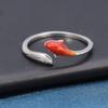Anillo de Plata Esterlina S925 para Mujer Estilo Coreano Simple Naranja Degradado Anillo Koi Personalizado Joyería de Mano Artística Fresca y Vibrante