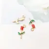 1 Peça de Acessório de Joia Esmaltado Vermelho, Peixe Marinho Animal Esmaltado DIY Pingente de Colar Pulseira Acessório de Joia Atacado
