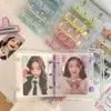 Álbum Carpeta de Tres Agujeros de Dibujos Animados de PVC Estilo Coreano, Álbum de Almacenamiento de Pegatinas para Niñas, Planificador DIY, Álbum Pequeño de Colección de Tarjetas