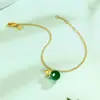 Livro Vermelho Pequeno Explosões de Live do TikTok Nova Pulseira de Cabacinha Chinesa Pulseira de Cabacinha em Prata S925 Calcedônia Joker Básico