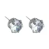 Pendientes de botón de circonita brillantes de lujo ligero de alta gama Estilo minimalista de nicho con personalidad Pendiente redondo geométrico
