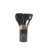 Conjunto de 12 peças de utensílios de cozinha de silicone com cabo de madeira com balde de armazenamento frigideira antiaderente resistente a altas temperaturas espátula de silicone colher de sopa utensílios de cozinha para cozinhar