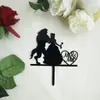 Serie del Día de San Valentín Blanco Tarjeta Acrílica para Pastel Suministro Directo de Fábrica Amor Compañero Decoración de Pastel de Boda