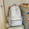 Mochila Estrela Estilo Coreano para Meninas, Mochila de Nylon Leve de Alta Capacidade para Alunos do Ensino Fundamental II e Médio, Mochila Escolar Estilosa e Leve para Meninas