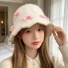 Sombrero de pescador de lana de alpaca tejido Melard para mujer, cálido de otoño, adelgazante, moderno