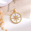 Accesorios para Joyería DIY Estrella de Ocho Puntas Chapada en Cobre Dorado Microincrustada con Circonita Colgante para Collar Accesorios de Diseño Simple Japonés y Coreano